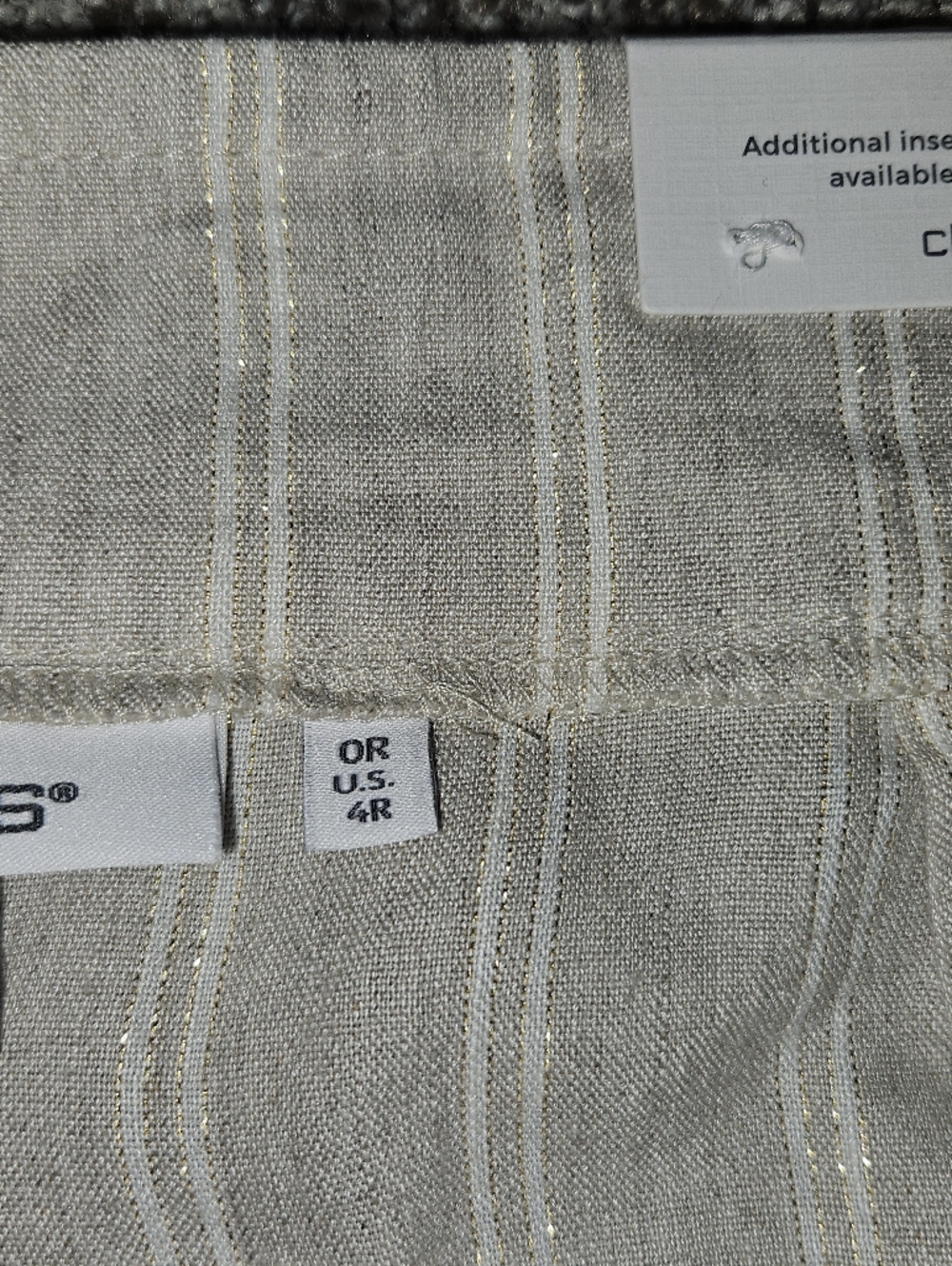 Neutral Striped Wide-Leg Women's Pants - Cream - Picture 5 of 6